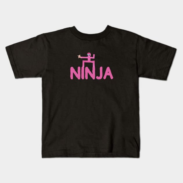 Pink ninja Kids T-Shirt by bubbsnugg